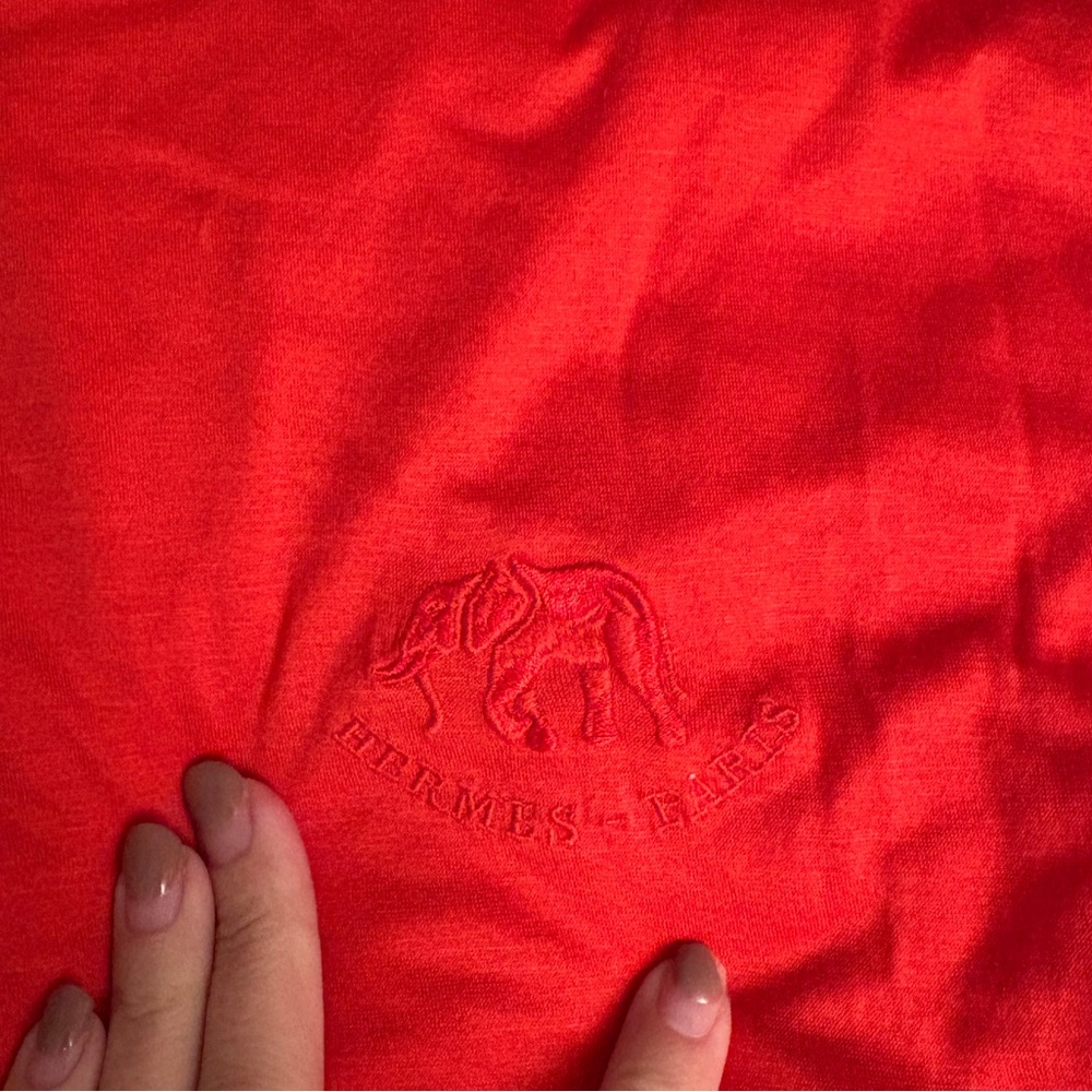 Hermes Paris red-orange elephant logo tee - Picture 8 of 8
